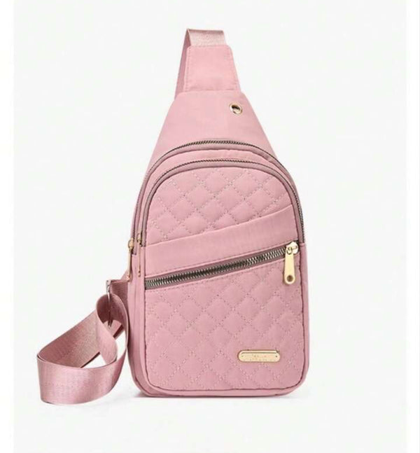 Quilted Waist Bag Chest Bag, Adjustable Crossbody Bag, Waterproof