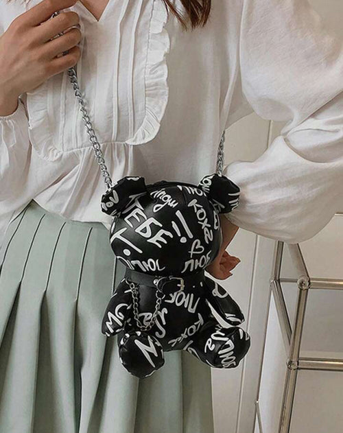 Bear Design Crossbody Chain Bag For Women